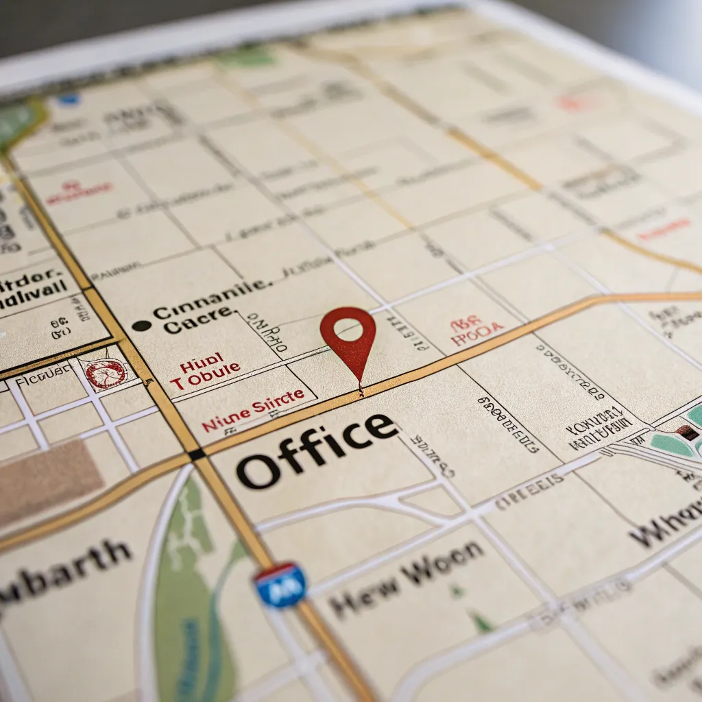 Map showing office location